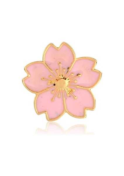 Pembe Çok Renkli Sakura Pimleri Çiçek Pimleri Rozetleri Broş Sert Emaye Yaka Pin Sırt Çantası Aksesuarları Japon Çiçek Sakura Takı (Yurt Dışından)