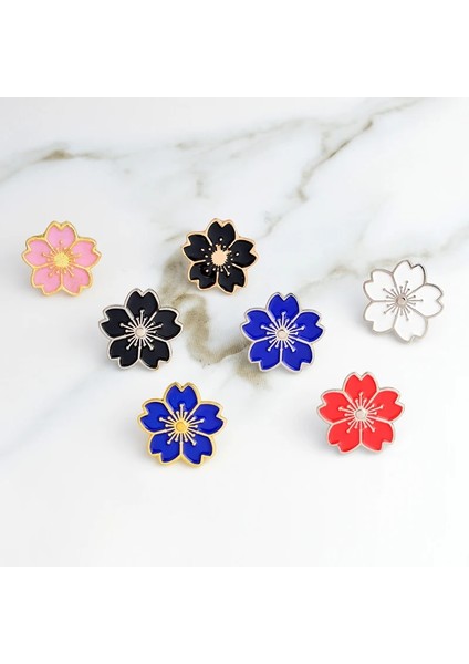 Pembe Çok Renkli Sakura Pimleri Çiçek Pimleri Rozetleri Broş Sert Emaye Yaka Pin Sırt Çantası Aksesuarları Japon Çiçek Sakura Takı (Yurt Dışından) fiyatları