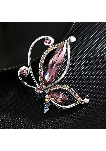 XZ0172-1 1 Adet Lüks Renkli Kakma Zirkon Hollow Kelebek Broş Böcek Taklidi Pimleri Moda Takım Elbise Aksesuarı Kadın Korsaj Takı (Yurt Dışından)