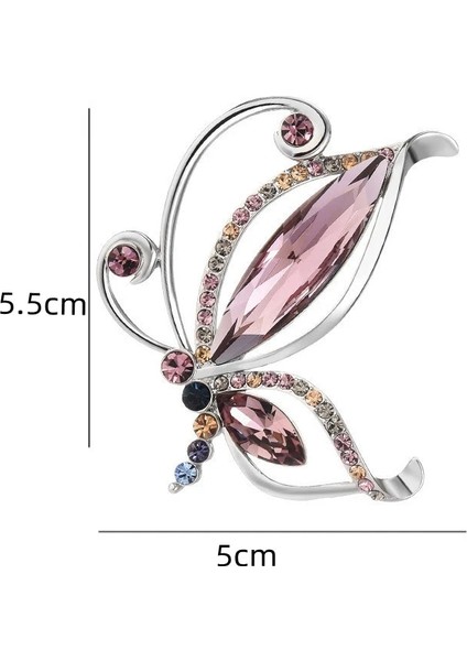 XZ0172-1 1 Adet Lüks Renkli Kakma Zirkon Hollow Kelebek Broş Böcek Taklidi Pimleri Moda Takım Elbise Aksesuarı Kadın Korsaj Takı (Yurt Dışından)