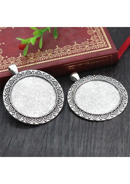 N3-32 5 Adet/grup 35MM Iç Boyutu Antik Bronz ve Gümüş Renk Kaplama Vintage Barok Tarzı Cabochon Taban Ayarı Charms Kolye (Yurt Dışından) fırsatları