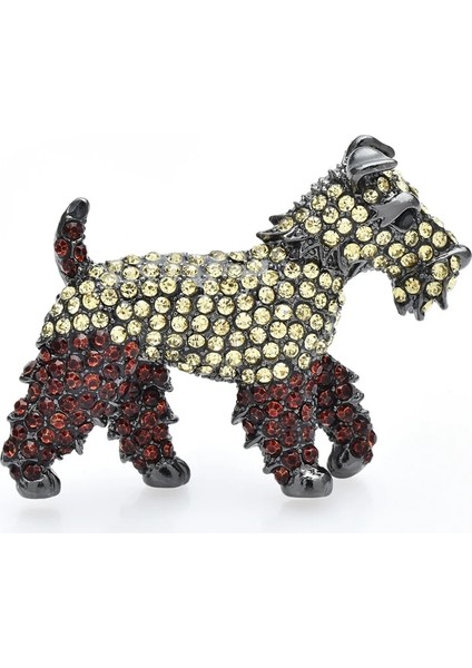Wuli ve Bebek Güzel Schnauzer Köpek Kadınlar Için Broşlar Unisex Köpüklü Taklidi Sevimli Evcil Köpek Yavrusu Hayvan Parti Nedensel Broş Pins (Yurt Dışından)