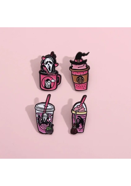 11 Gotik Hayalet Emaye Broş Pembe Telefon Hayalet CD Patlamış Mısır Hançer Hayalet Kahve Örümcek Kalp Korku Rozeti Punk Yaka Pin Takı Hediye (Yurt Dışından) fırsatları
