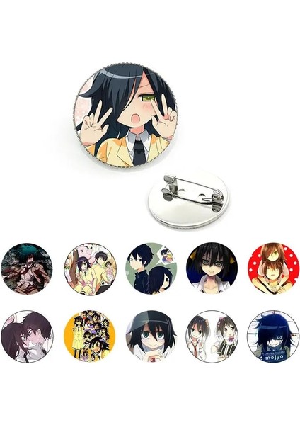 QWT587 Karikatür Watamote Kuroki Tomoko Cosplay Broş Parti ve Düğün Takısı Anime Aksesuarları Giysi Sırt Çantası QWT577 (Yurt Dışından) fiyatları