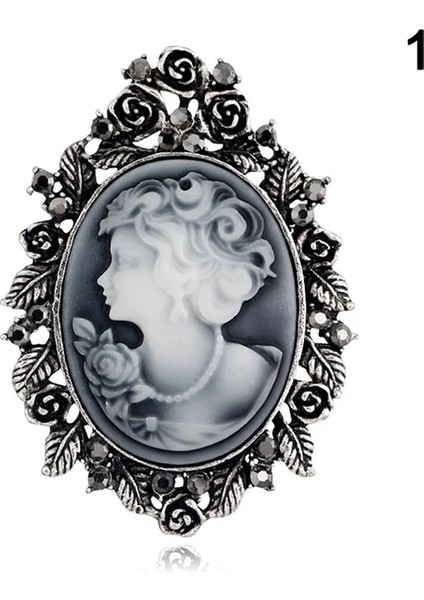 Stil 3 Zarif Stil Vintage Viktorya Dönemi Tasarım Kraliçe'nin Cameo Antika Düğün Güzellik Broş Pin Takı Hediye (Yurt Dışından)