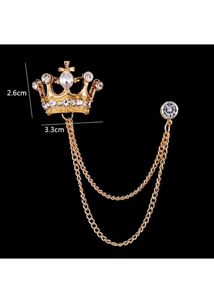 A1 Taç Broş Kore Ingiliz Tarzı Zincir Taç Broş Takım Elbise Püskül Zincir Yaka Pin Rozeti Retro Erkek Aksesuarları Düğün Ziyafet (Yurt Dışından) modelleri