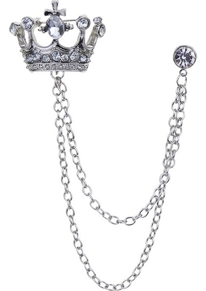 A1 Taç Broş Kore Ingiliz Tarzı Zincir Taç Broş Takım Elbise Püskül Zincir Yaka Pin Rozeti Retro Erkek Aksesuarları Düğün Ziyafet (Yurt Dışından) indirimleri