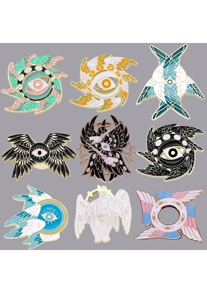 Stil 10 Yaratıcı Horus'un Gözü Melek Kanat Pin Nazar Emaye Rozeti Broş Diy Sırt Çantası Yaka Yaka Pin Parti Hediye Fan Broş (Yurt Dışından) fiyatları