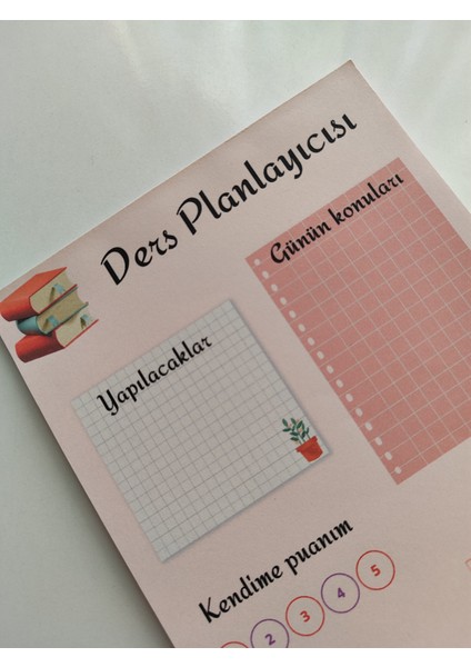 Ders Planlayıcısı Defteri A5 Boy 15X21 Üstten Tutkallı Çek Kopar