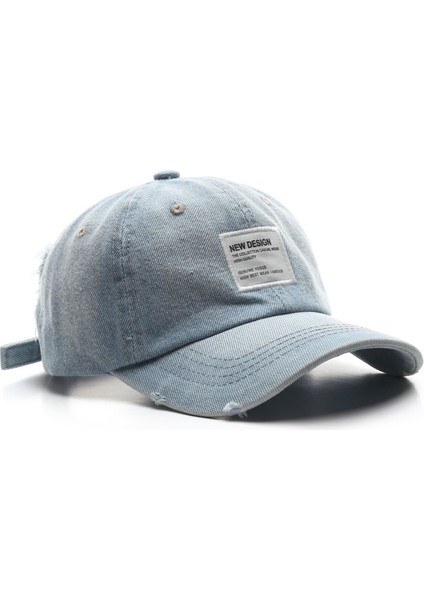 Yıkanmış Eskitilmiş Yama Denim Güneş Korumalı Beyzbol Şapkası (Yurt Dışından)