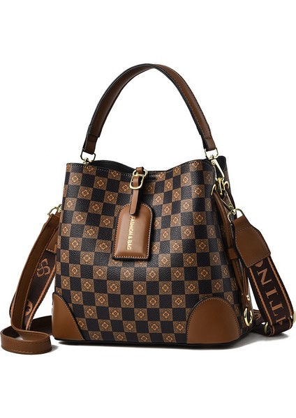 Retro Dikişli Kontrast Renkli Baskı Tek Omuz Çapraz Kovalı Çanta (Yurt Dışından)