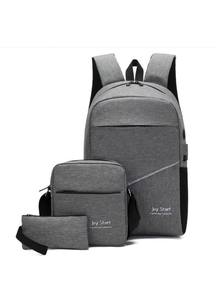 Üç Parçalı Büyük Kapasiteli Su Geçirmez Erkek Sırt Çantası (Yurt Dışından)