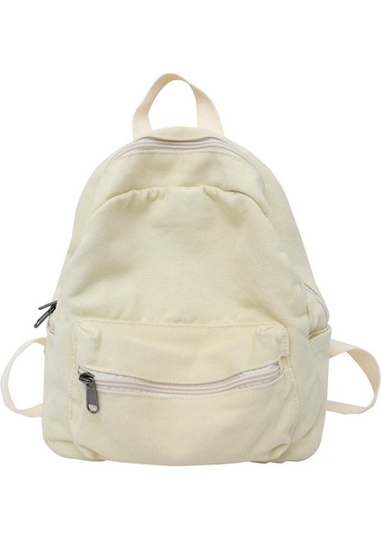 Düz Renk Vintage Kanvas Kadın Sırt Çantası (Yurt Dışından)