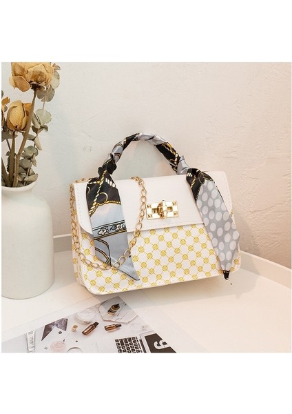 Küçük Kare Çanta Ipek Eşarp Zincir Çanta Postacı Çantası (Yurt Dışından)