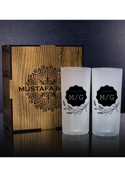 Kişiye Özel Kutusunda 2'li Rakı Bardağı Hediye Seti 107155
