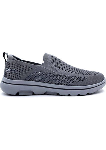 Hafif Tasarım Bağcıksız Fileli Yazlık Gri Erkek Spor Ayakkabı HM340737A