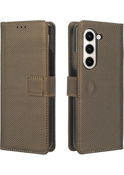 Samsung Galaxy Z Için Kılıf Fold 5 Kapak Kickstand Manyetik Cüzdan Kart (Yurt Dışından)