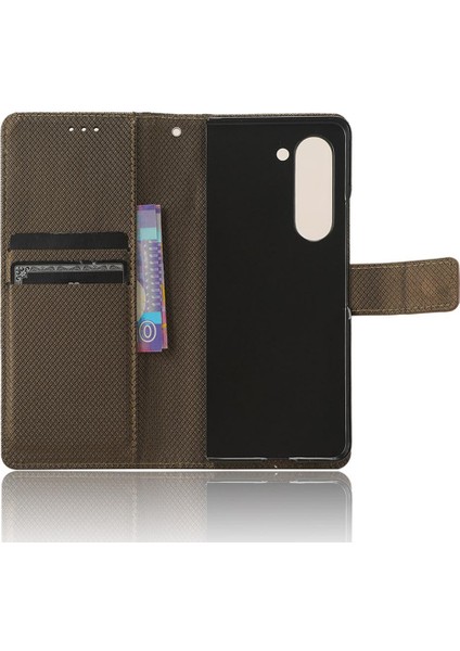 Samsung Galaxy Z Için Kılıf Fold 5 Kapak Kickstand Manyetik Cüzdan Kart (Yurt Dışından)