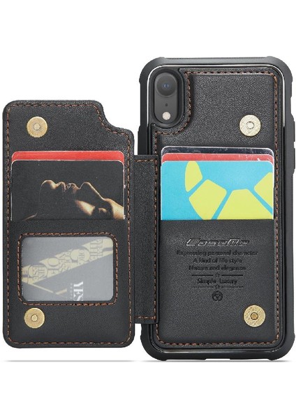 IPhone Xr Kickstand Rfıd Engelleme Pu Deri Kart Için Caseme Cüzdan Kılıf (Yurt Dışından) fırsatları