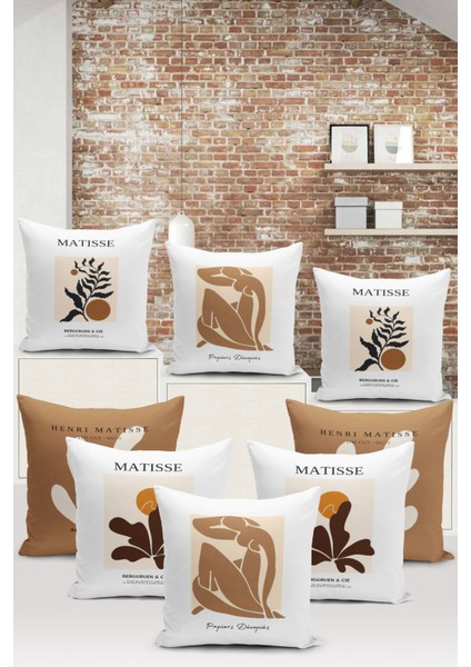 Sanat Serisi Çift Tarafı Dijital Baskılı 8'li Kırlent Kılıfı Seti (Art Cover Set)