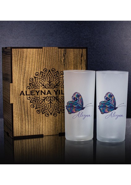 Kişiye Özel Kutusunda 2'li Rakı Bardağı Hediye Seti 111338