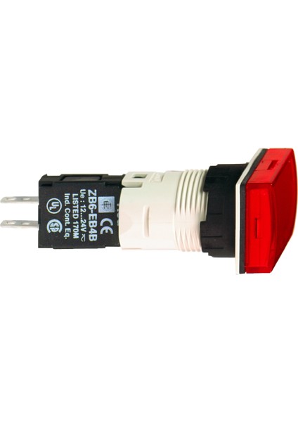 XB6DV4BB 12...24V Entegre Led'li Dikdörtgen Kırmızı Eksiksiz Pilot Işığı Ø16