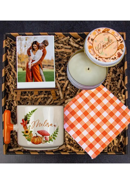 Kişiye Özel Latte Kupa & Mum & Fotoğraflık & Bardak Altlığı Hediye Kutusu 112808