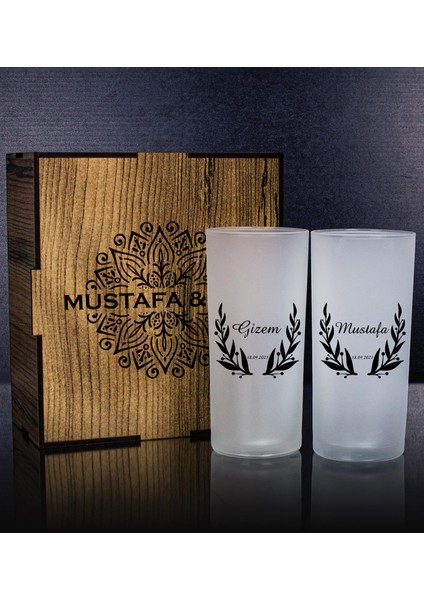 Kişiye Özel Kutusunda 2'li Rakı Bardağı Hediye Seti 107189