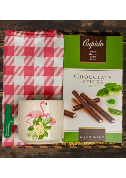 Naneli Çikolata & Latte Kupası & Amerikan Servis Hediye Kutusu 111105