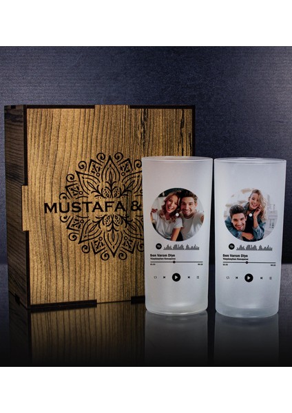 Kişiye Özel Kutusunda 2'li Rakı Bardağı Hediye Seti 107164