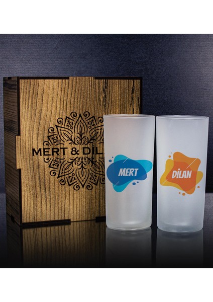 Kişiye Özel Kutusunda 2'li Rakı Bardağı Hediye Seti 107146