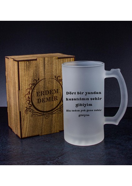 Kişiye Özel Kutusunda Bira Bardağı Hediye Seti 108236