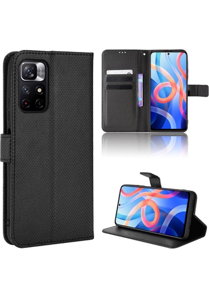 Xiaomi Poco M4 Pro Manyetik Cüzdan Kart Tutucu Kapak Kickstand (Yurt Dışından)