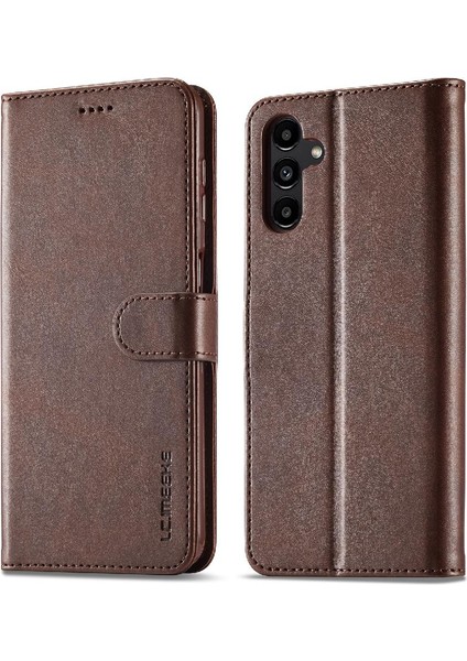 Samsung Galaxy A14 Için Kılıf 4g/5g Buzağı Doku Yatay Çevir Deri (Yurt Dışından)