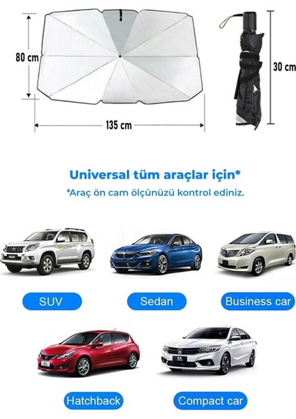 Araba Ön Cam Güneşlik Katlanabilir Güneşlik Şemsiye Ön Cam Gölgelik Büyük Boy 80 cm x 135 cm 709753 fiyatları