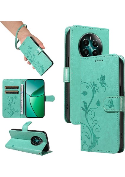 Realme 12 Plus Için Flip Case ve El Kayışı Yüksek Kalite ile Kart Yuvası (Yurt Dışından)