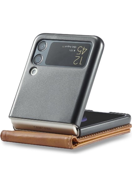 Samsung Galaxy Z Flip 4 Için Tutucu Kart Yuvaları ile Cüzdan Buzağı Flip (Yurt Dışından) modelleri