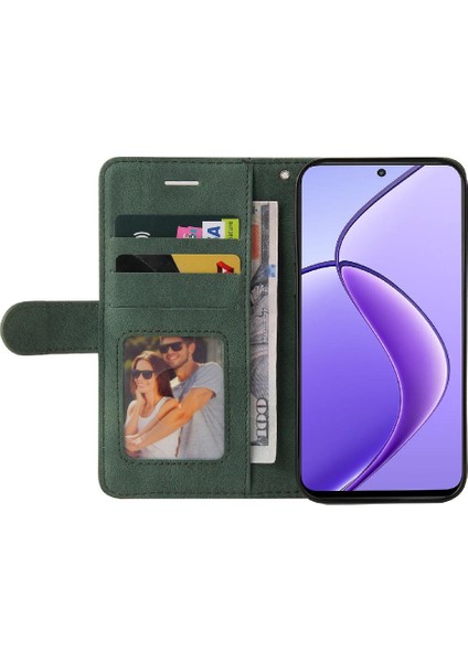 Realme 12 5g Kickstand Koruyucu Pu Deri Flip Folio Kılıf Için Flip Case (Yurt Dışından)