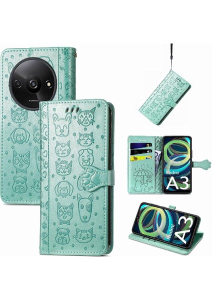 Xiaomi Redmi A3 Darbeye Kapak Kapak Için Kılıf Kısa Kayış Deri Kılıf (Yurt Dışından) fırsatları