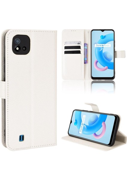 Realme C20/C11 Kapak Için Kickstand Kart Tutucu Manyetik Cüzdan (Yurt Dışından)