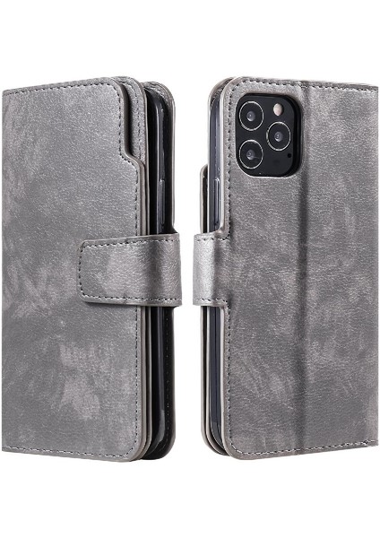IPhone 12 Için Kılıf Pro Max Kickstand Cüzdan 9 Kart Yuvaları Manyetik Pu (Yurt Dışından)