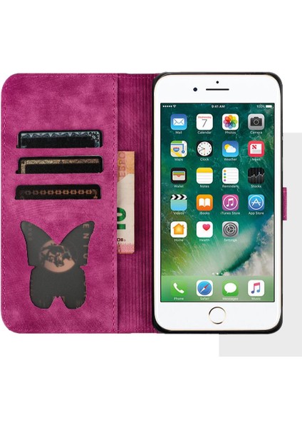 IPhone 6/6s Flip Folio Tutucu Kapak Kart Cep Kabartmalı Kedi (Yurt Dışından)