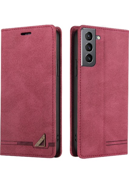 Samsung Galaxy S21 Premium Deri Premium Deri Kickstand Için Kılıf (Yurt Dışından)