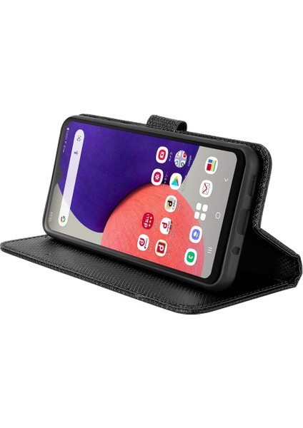 Samsung Galaxy A22 5g Için Kılıf Kapak Manyetik Cüzdan Kart Tutucu Kickstand (Yurt Dışından)