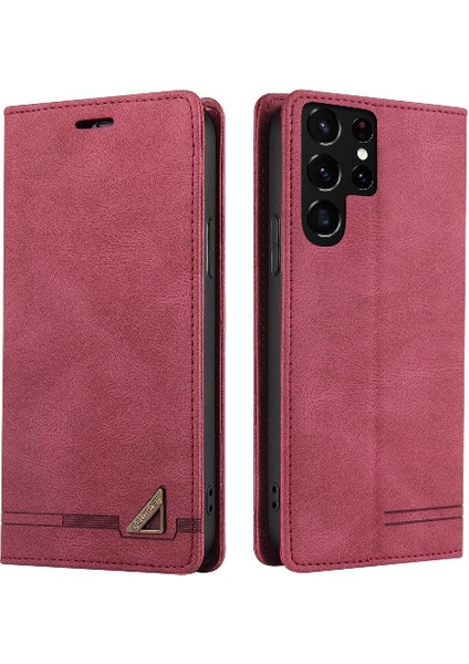 Samsung Galaxy S22 Ultra Premium Deri Kickstand Premium Iki (Yurt Dışından)