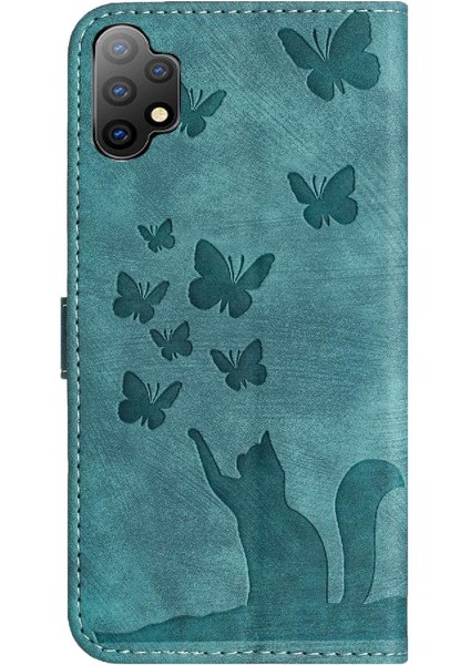 Samsung Galaxy A13 4g/5g Flip Folio Kabartmalı Kelebek Kedi Kartı (Yurt Dışından)