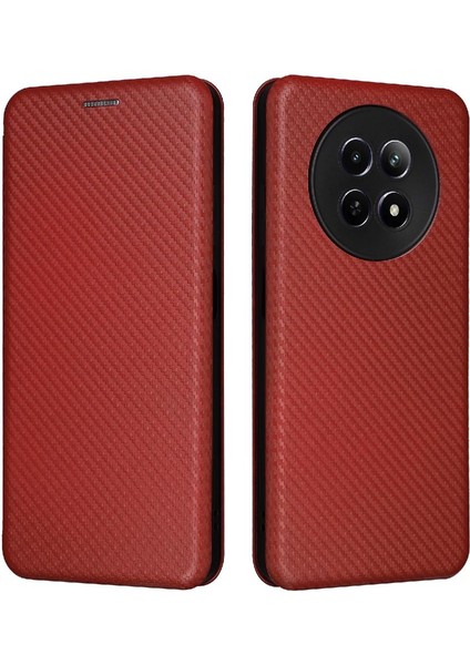 Realme 12 5g Tam Koruma Manyetik Karbon Fiber Kart Folio Için Kılıf (Yurt Dışından)