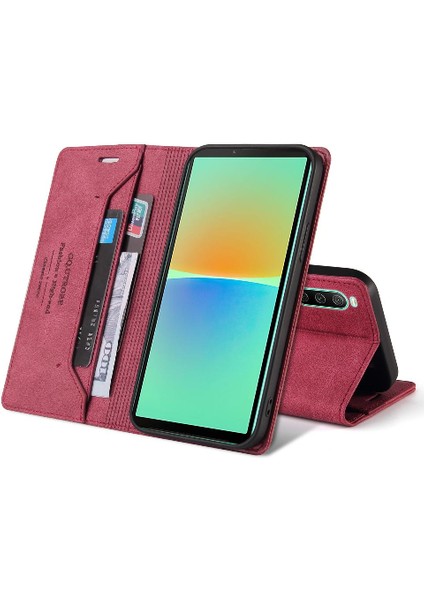 YH Market Sony Xperia 10 Iv Iki Kart Yuvaları Için Kılıf Kickstand Premium Deri (Yurt Dışından)