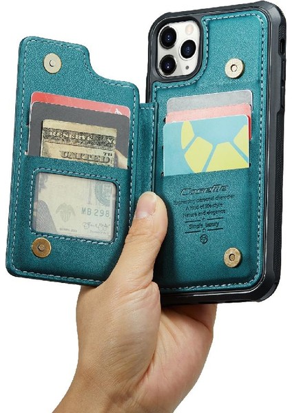 IPhone 11 Pro Max Kickstand Pu Deri Rfıd Ince Için Caseme Cüzdan Kılıf (Yurt Dışından)