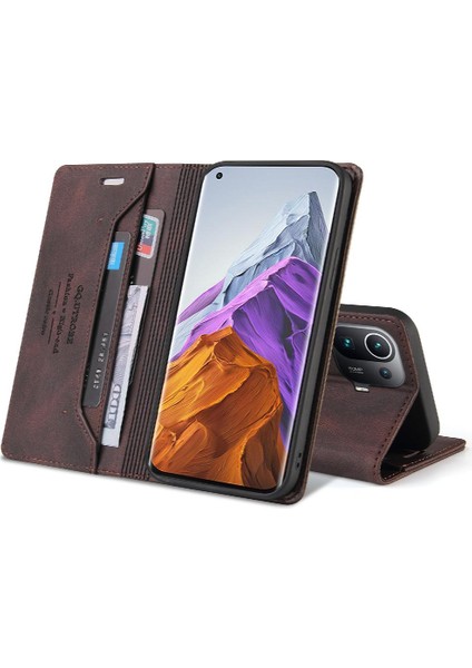 YH Market Xiaomi 11 Pro 5g Kickstand Iki Kart Yuvaları Premium Deri (Yurt Dışından)